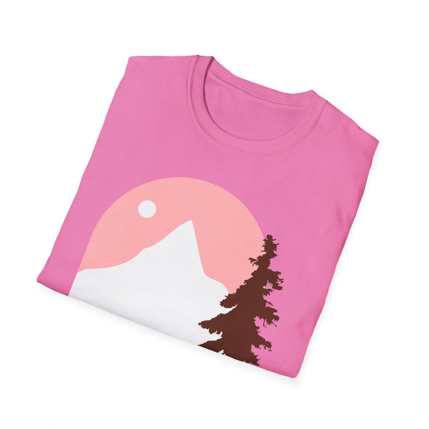 Mountain Sunset Unisex Softstyle T-Shirt - Nature Inspired Design - OJABay