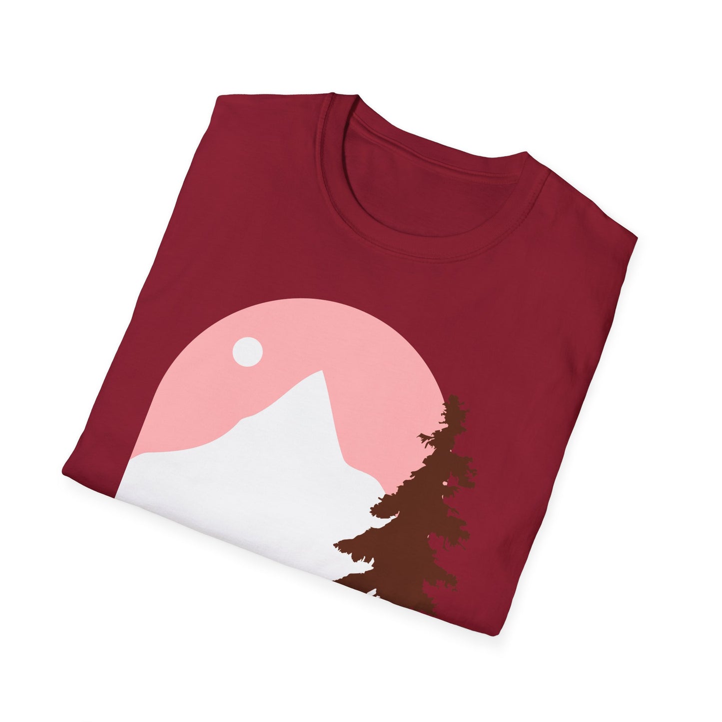 Mountain Sunset Unisex Softstyle T-Shirt - Nature Inspired Design - OJABay