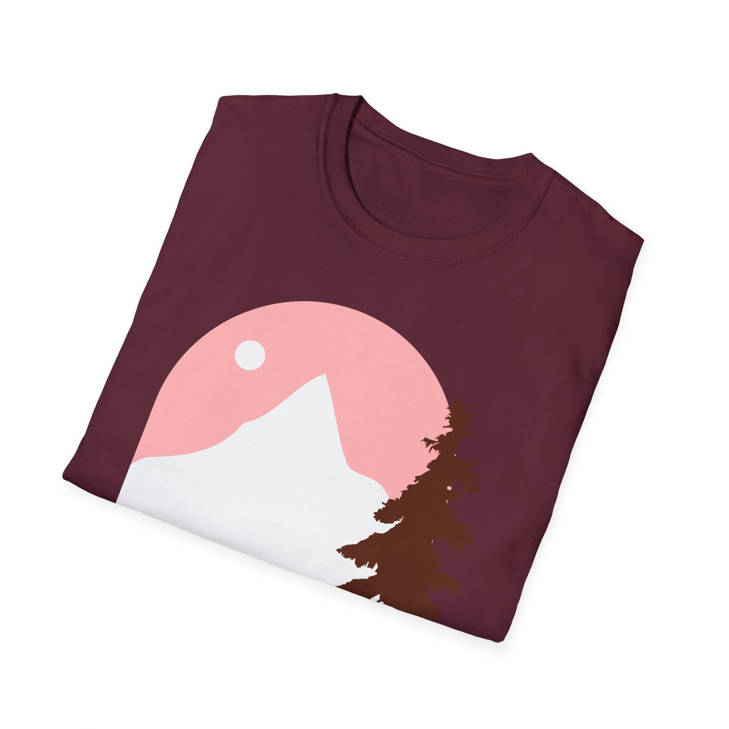 Mountain Sunset Unisex Softstyle T-Shirt - Nature Inspired Design - OJABay