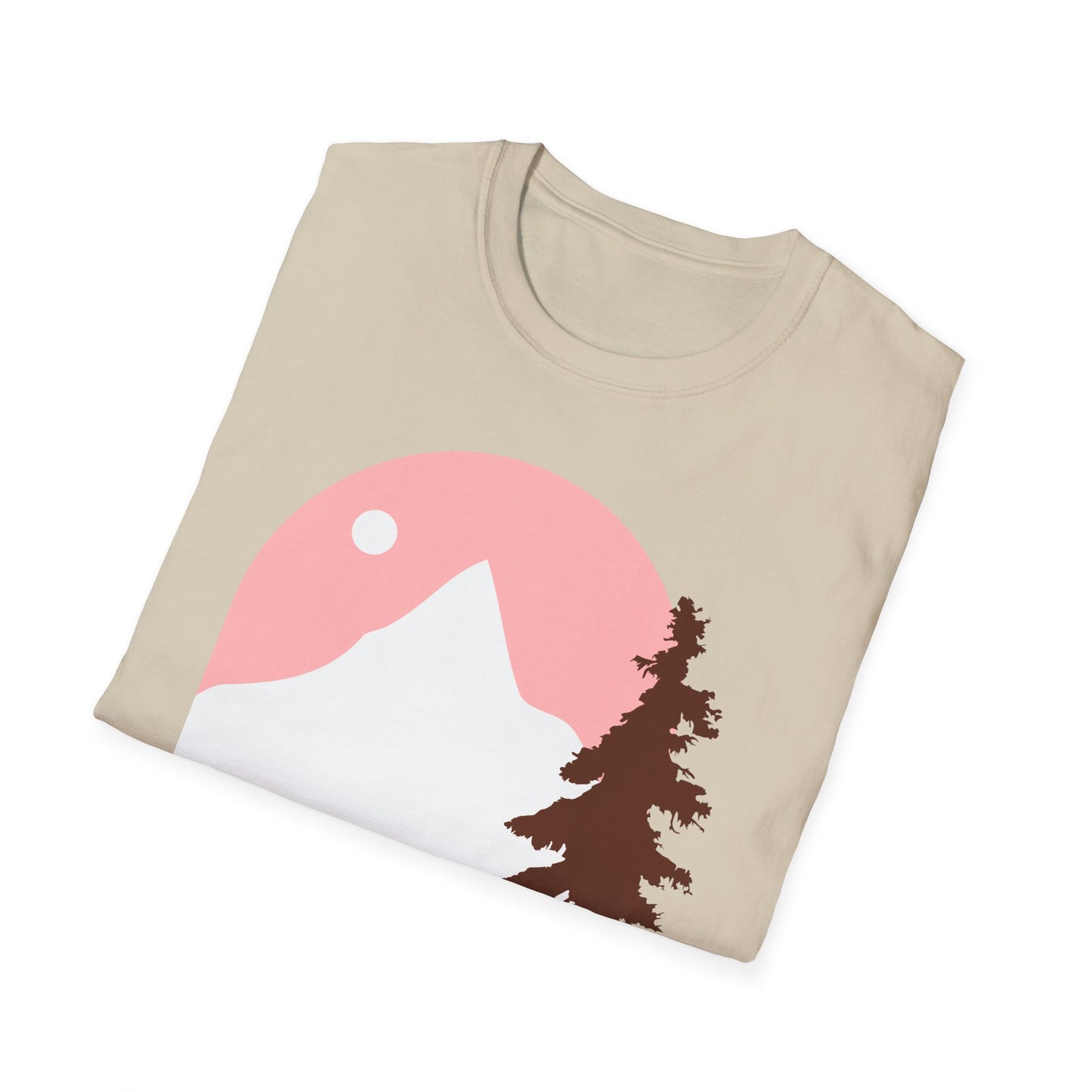Mountain Sunset Unisex Softstyle T-Shirt - Nature Inspired Design - OJABay