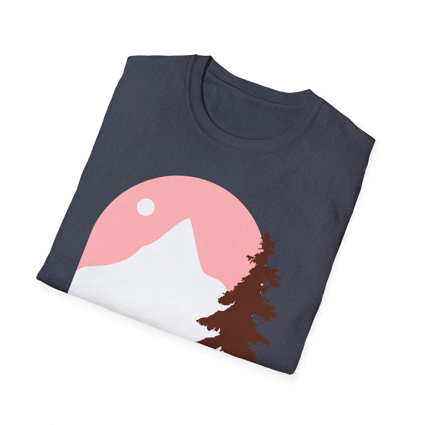 Mountain Sunset Unisex Softstyle T-Shirt - Nature Inspired Design - OJABay