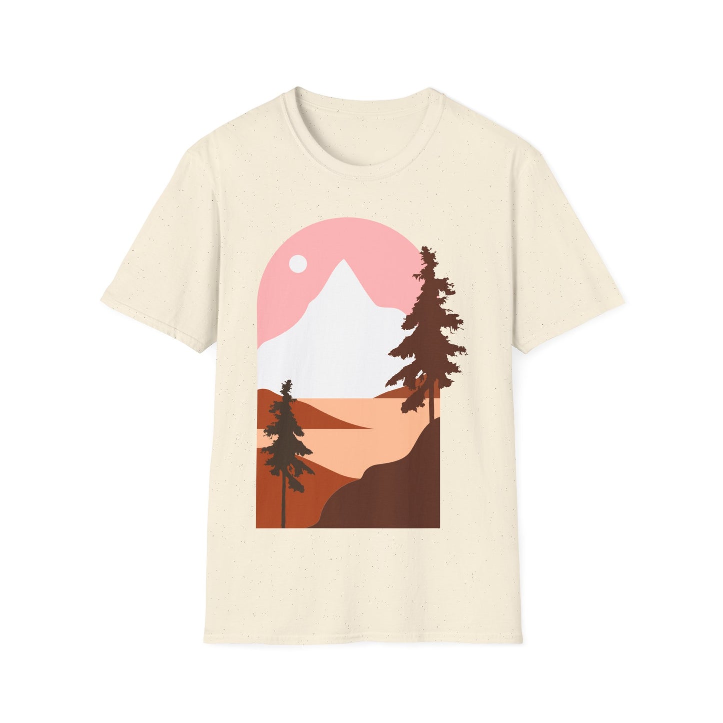 Mountain Sunset Unisex Softstyle T-Shirt - Nature Inspired Design - OJABay