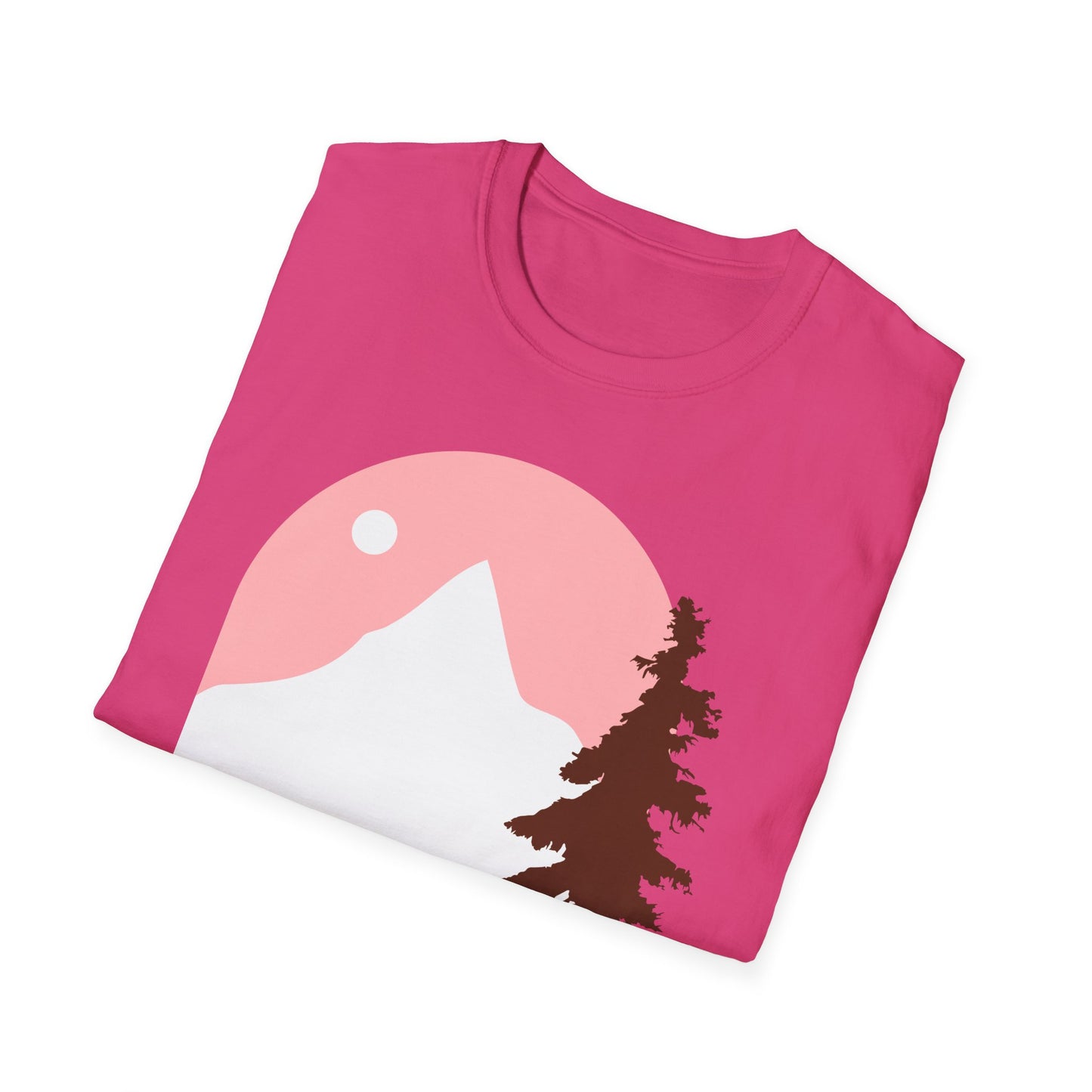 Mountain Sunset Unisex Softstyle T-Shirt - Nature Inspired Design - OJABay