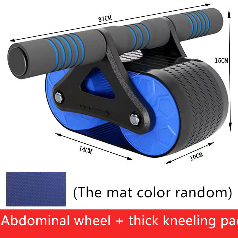 Double Wheel Ab Roller with Auto Rebound – Core & Waist Trainer for Home Workouts - OJABay