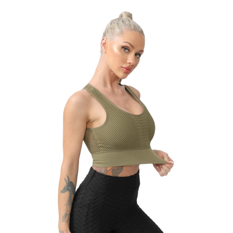 Seamless Yoga Sports Bra – Breathable, Supportive & Stylish - OJABay