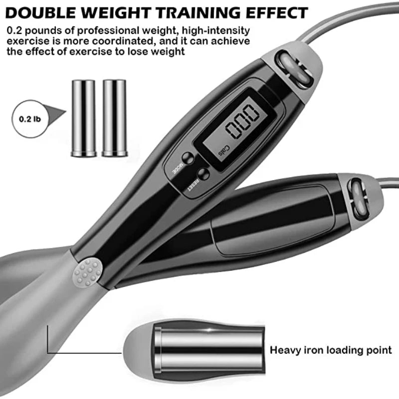Cordless Digital Jump Rope – Smart Calorie Counter Fitness Skipping Rope - OJABay