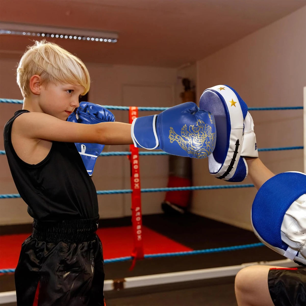 PU Leather Boxing Gloves – Adult & Kids Training Gloves for Kickboxing, Gym & Martial Arts