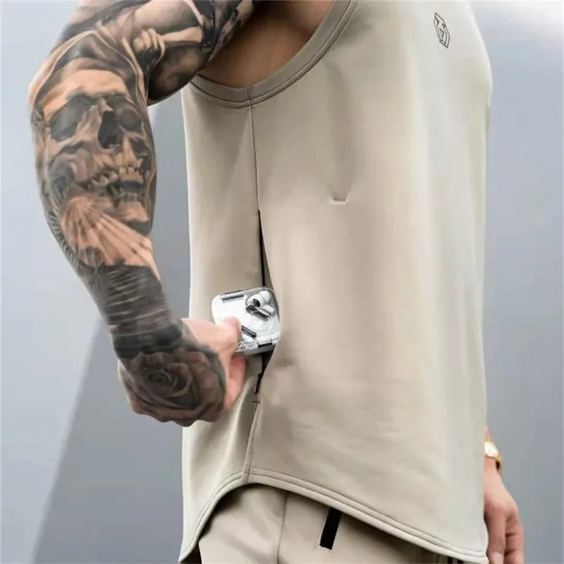 Men’s Cotton Gym Stringer Tank Top – Sleeveless Bodybuilding Vest for Fitness & Workout - OJABay