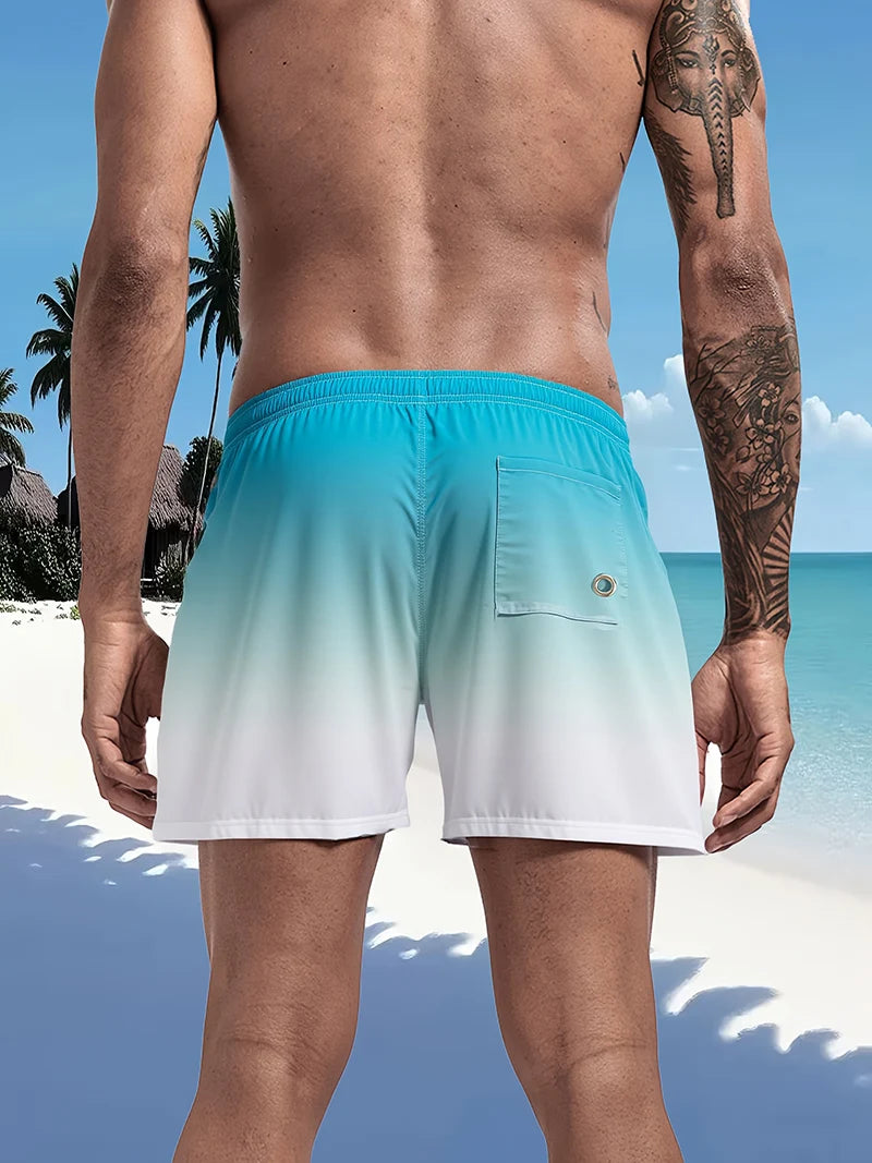 Men’s Quick-Dry Swim Trunks with Mesh Lining & Pockets