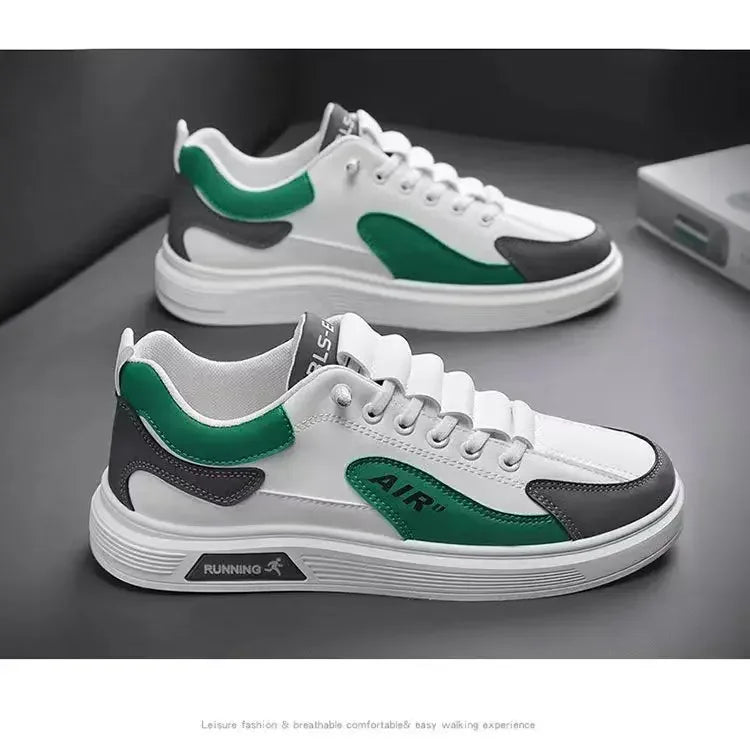 Men's Low-Top Leather Casual Shoes – Fashion Sports Sneakers for Spring & Autumn - OJABay