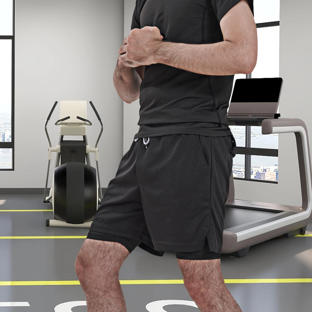 2-in-1 Running Shorts with Compression Layer – Stay Ready, Stay Dry - OJABay