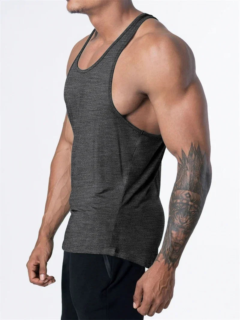 Men’s Quick-Dry Sports Tank Top – Breathable Polyester Training Vest for Running, Basketball & Fitness - OJABay