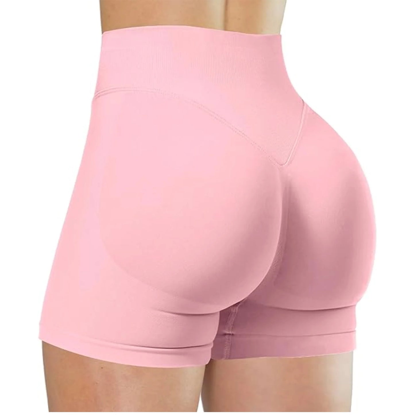 High-Waisted Yoga Shorts – Solid Color, Stretch Fit, Sexy & Sporty - OJABay