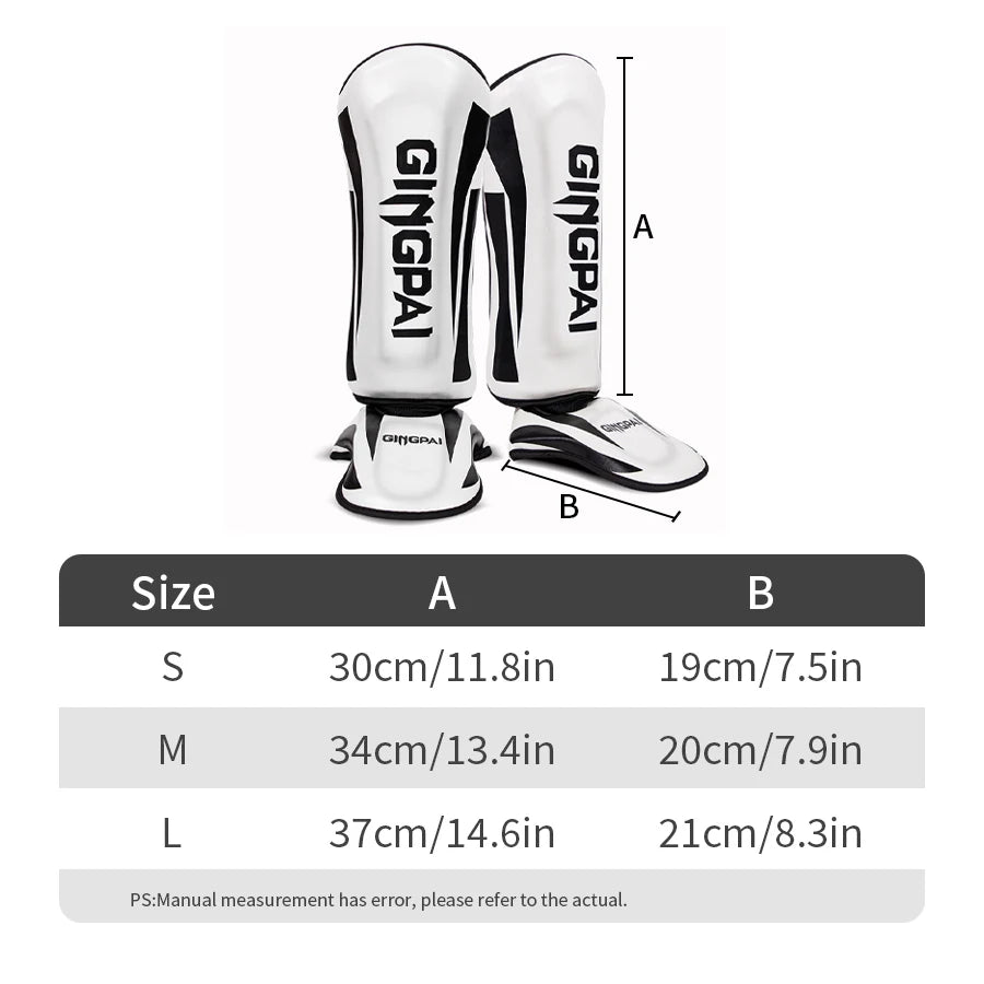 Muay Thai & Kickboxing Shin Guards – PU Leather Leg & Ankle Protectors