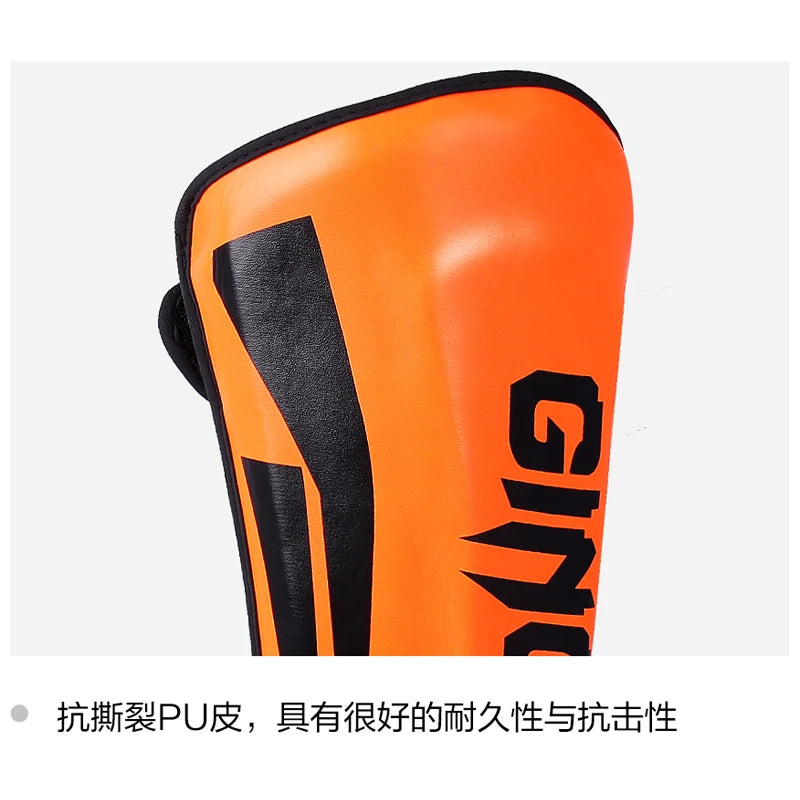 Muay Thai & Kickboxing Shin Guards – PU Leather Leg & Ankle Protectors