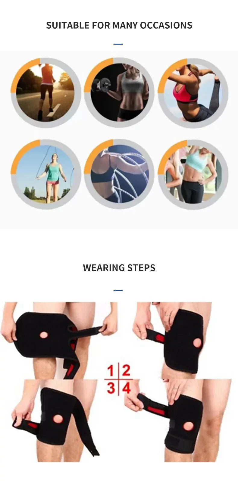Adjustable Breathable Knee Brace – Pain Relief & Workout Support (No Side Stabilizers) - OJABay