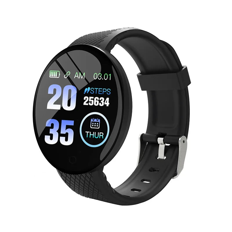 D18 Smart Watch – Fitness Tracker with Heart Rate & Blood Pressure Monitor - OJABay