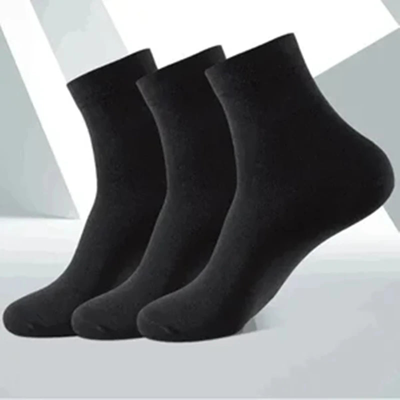 3/5/10 Pairs Men’s Breathable Bamboo Fiber Socks – Sweat-Absorbing, Deodorant Business & Sports Crew Stockings - OJABay