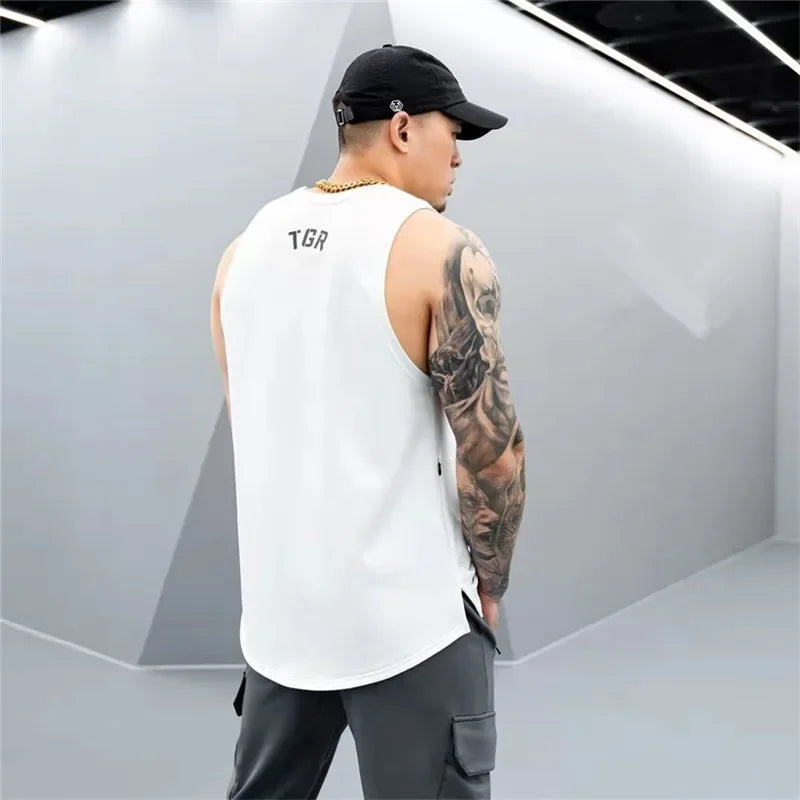 Men’s Cotton Gym Stringer Tank Top – Sleeveless Bodybuilding Vest for Fitness & Workout - OJABay