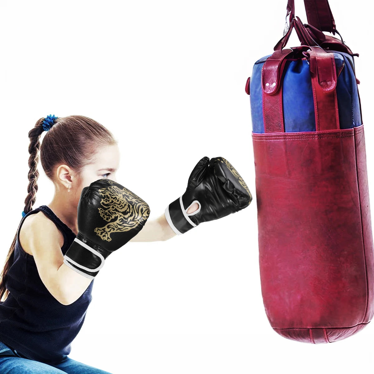 PU Leather Boxing Gloves – Adult & Kids Training Gloves for Kickboxing, Gym & Martial Arts