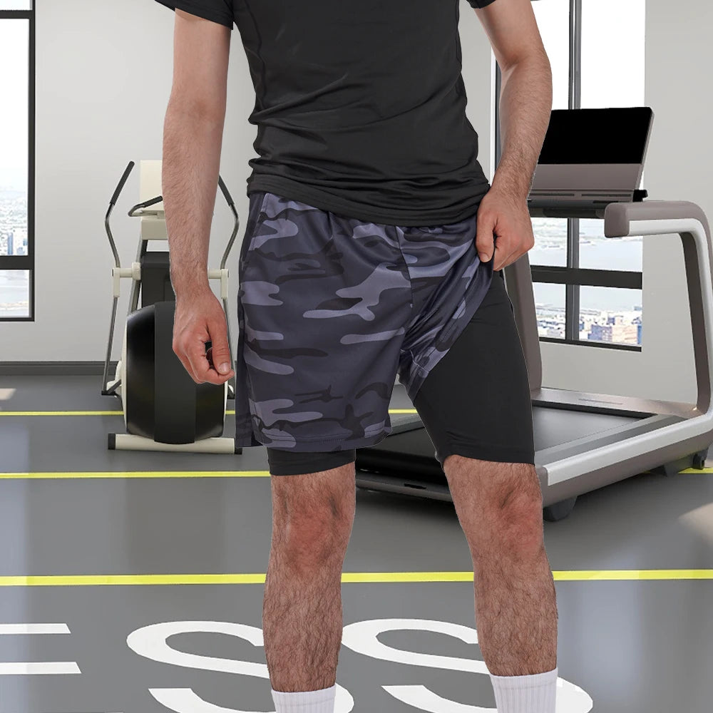 2-in-1 Running Shorts with Compression Layer – Stay Ready, Stay Dry - OJABay