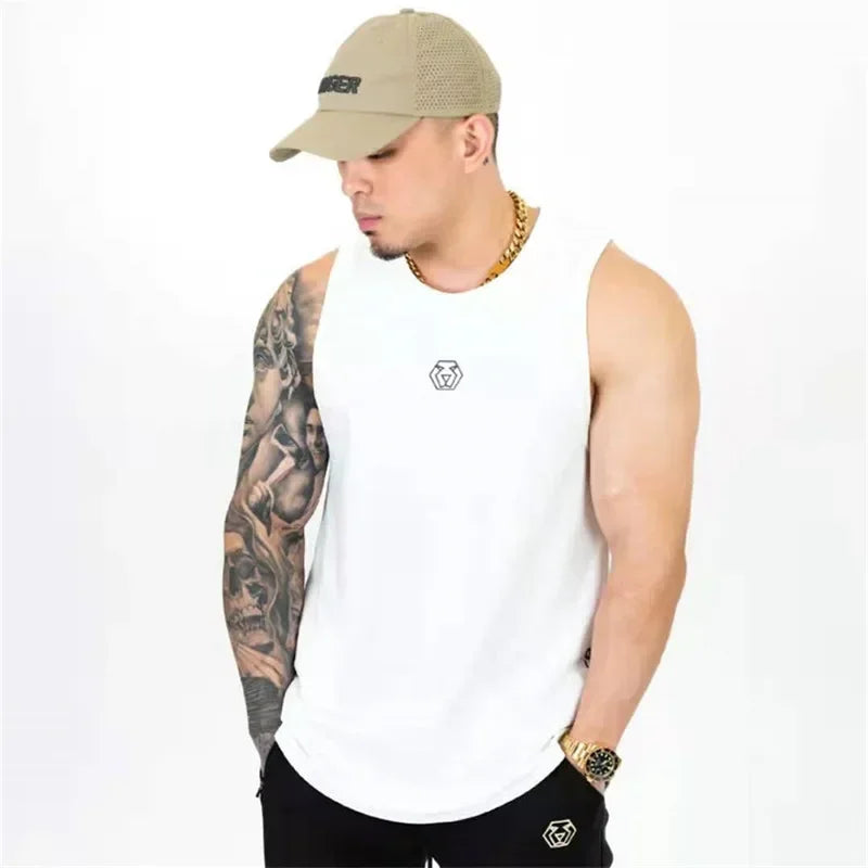 Men’s Cotton Gym Stringer Tank Top – Sleeveless Bodybuilding Vest for Fitness & Workout - OJABay