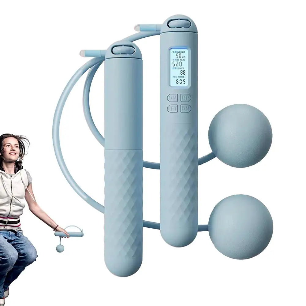 Smart Weighted Cordless Jump Rope – Digital Counter, Ropeless Skipping for Home & Gym - OJABay