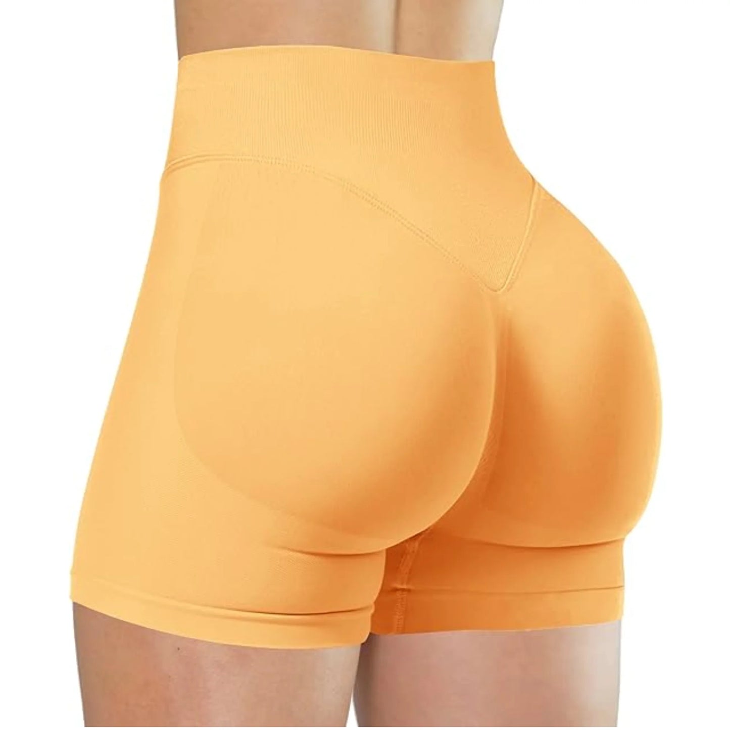 High-Waisted Yoga Shorts – Solid Color, Stretch Fit, Sexy & Sporty - OJABay
