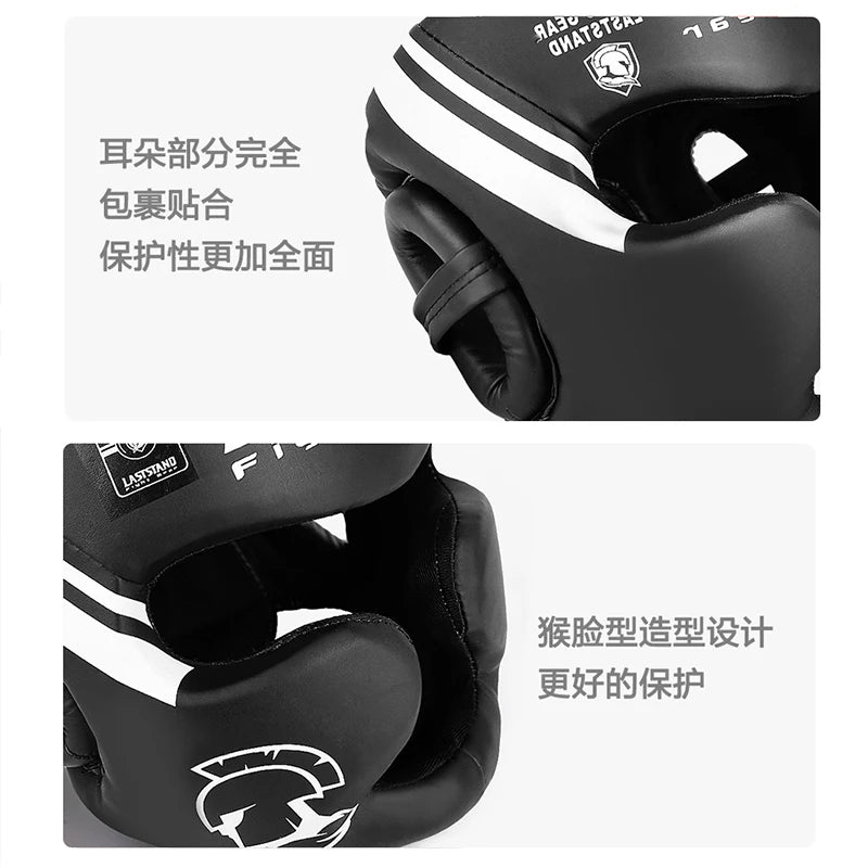 Kickboxing & Boxing Helmet – PU Leather Full-Cover Headgear for Men, Women, and Kids | MMA, Muay Thai, Karate, Sanda Training - OJABay