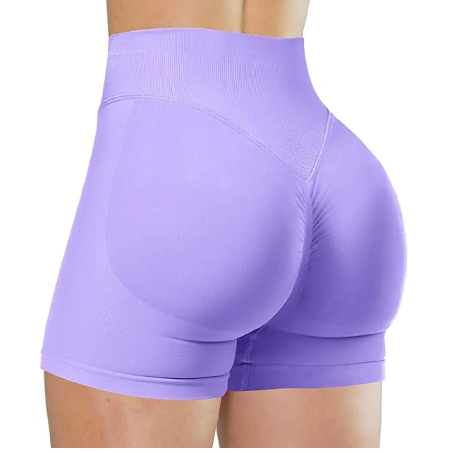High-Waisted Yoga Shorts – Solid Color, Stretch Fit, Sexy & Sporty - OJABay