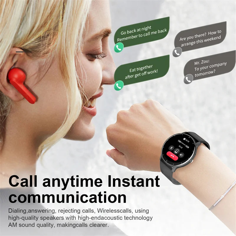 LIGE Smartwatch with Bluetooth Calls & Fitness Tracker – Unisex, Waterproof - OJABay