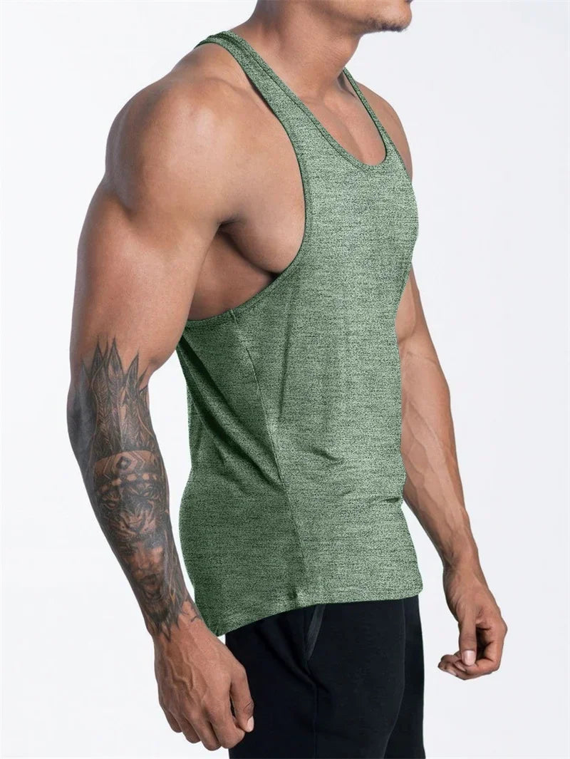 Men’s Quick-Dry Sports Tank Top – Breathable Polyester Training Vest for Running, Basketball & Fitness - OJABay