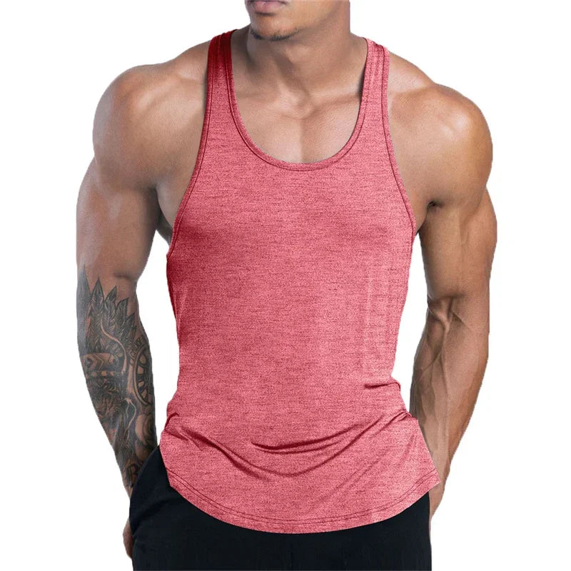 Men’s Quick-Dry Sports Tank Top – Breathable Polyester Training Vest for Running, Basketball & Fitness - OJABay
