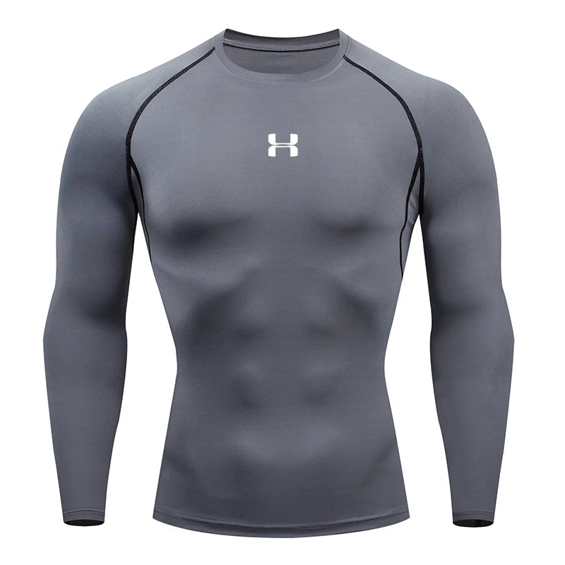 Men's Long Sleeve Compression Workout Shirt β Gym, Running, Training Tee - OJABay