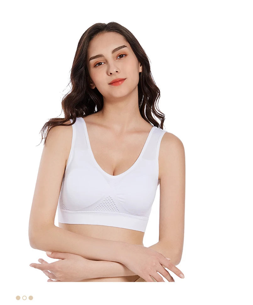 Seamless Push-Up Sports Bra β Breathable Padded Fitness Top for Women, Wire-Free Gym & Running Support - OJABay
