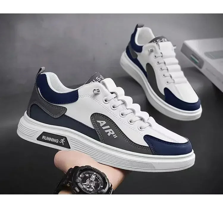 Men's Low-Top Leather Casual Shoes – Fashion Sports Sneakers for Spring & Autumn - OJABay