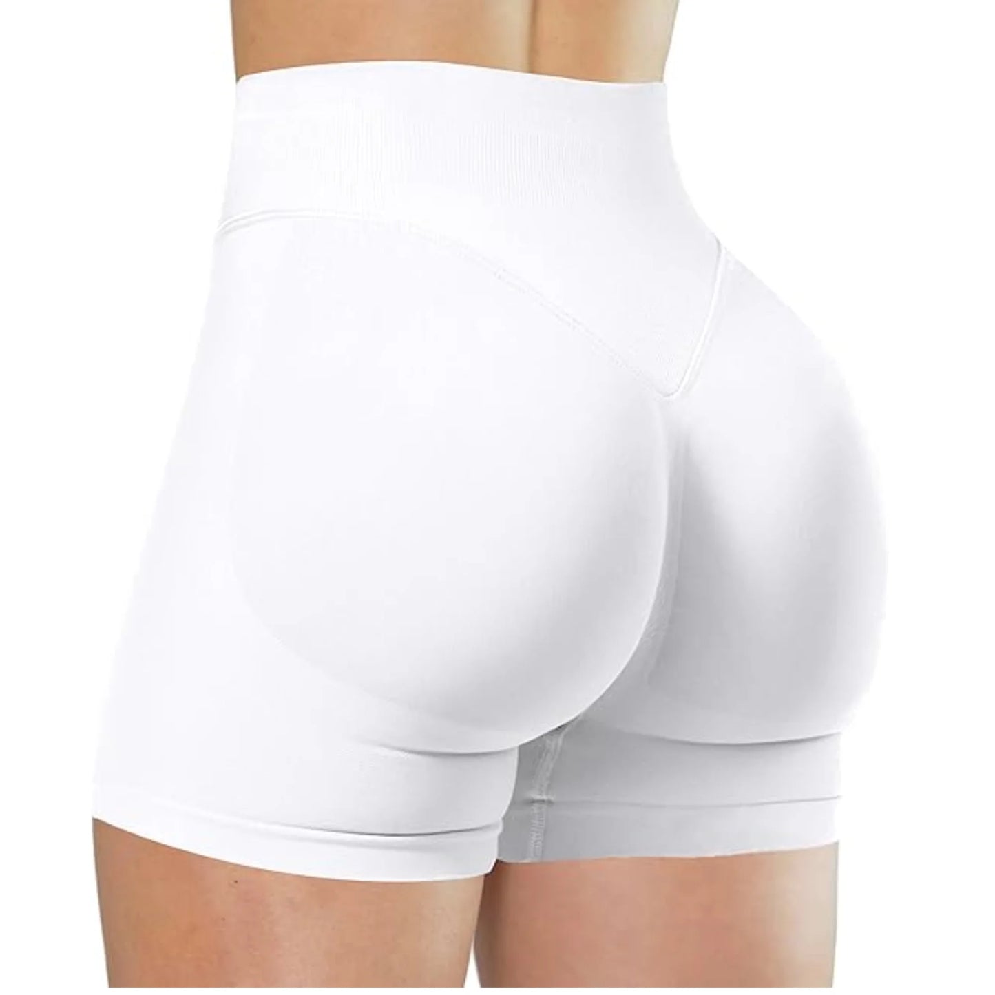 High-Waisted Yoga Shorts – Solid Color, Stretch Fit, Sexy & Sporty - OJABay