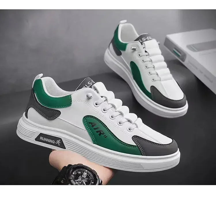 Men's Low-Top Leather Casual Shoes – Fashion Sports Sneakers for Spring & Autumn - OJABay