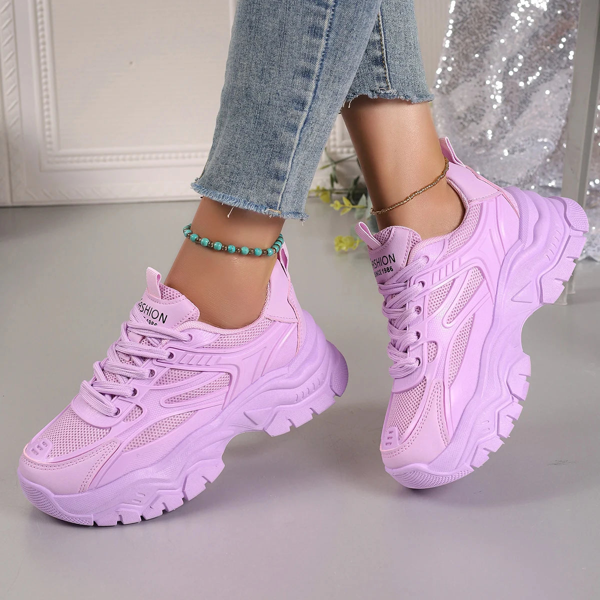 Women's Sports Sneakers – Lightweight Tennis & Running Platform Shoes - OJABay