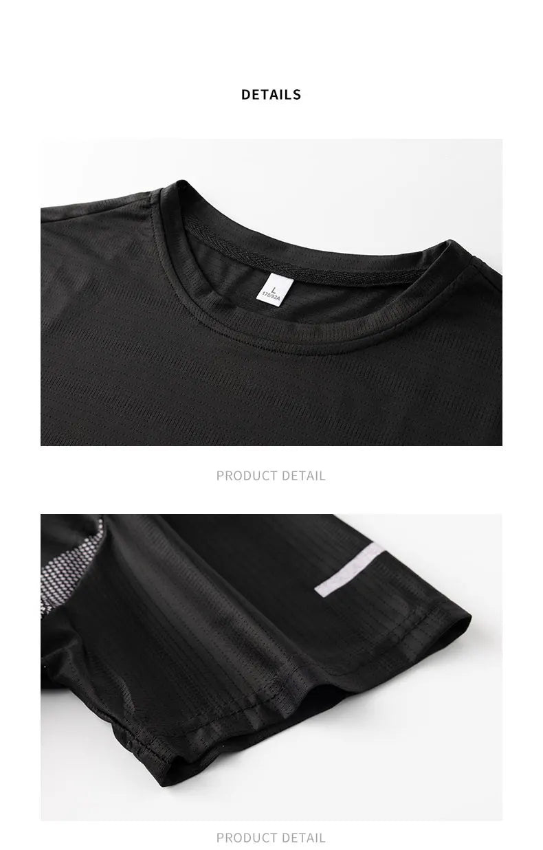 Men's Ice Silk Running T-Shirt – Quick-Dry, Breathable, Reflective Sports Tee - OJABay