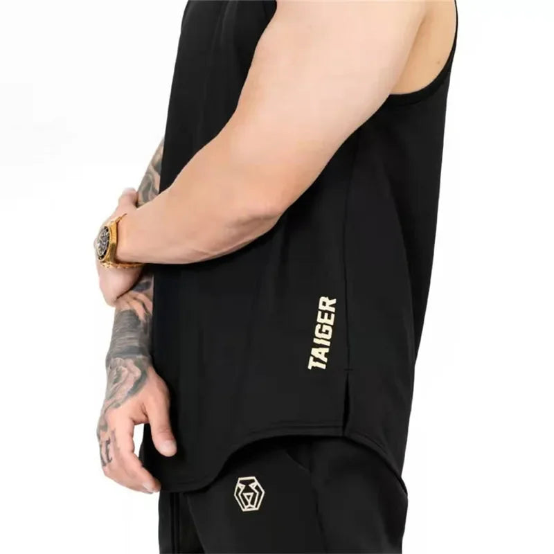 Men’s Cotton Gym Stringer Tank Top – Sleeveless Bodybuilding Vest for Fitness & Workout - OJABay