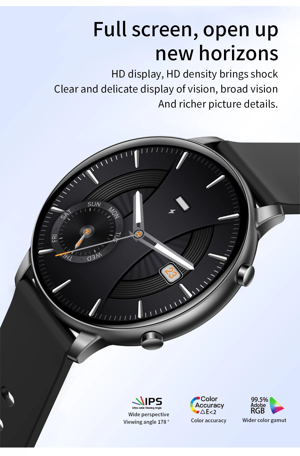 Fitness Smartwatch with Heart Rate & BP Monitor – Make Calls, Multi-Sport Modes - OJABay