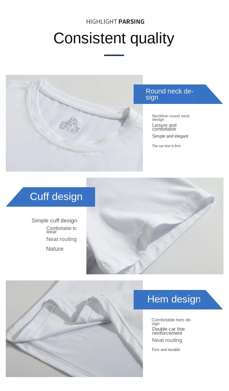 Running T-shirt Reflective Short Sleeve Ice Silk Quick Drying Summer Thin Breathable Fitness Tees Shirt Sportswear Sportsshirt - OJABay