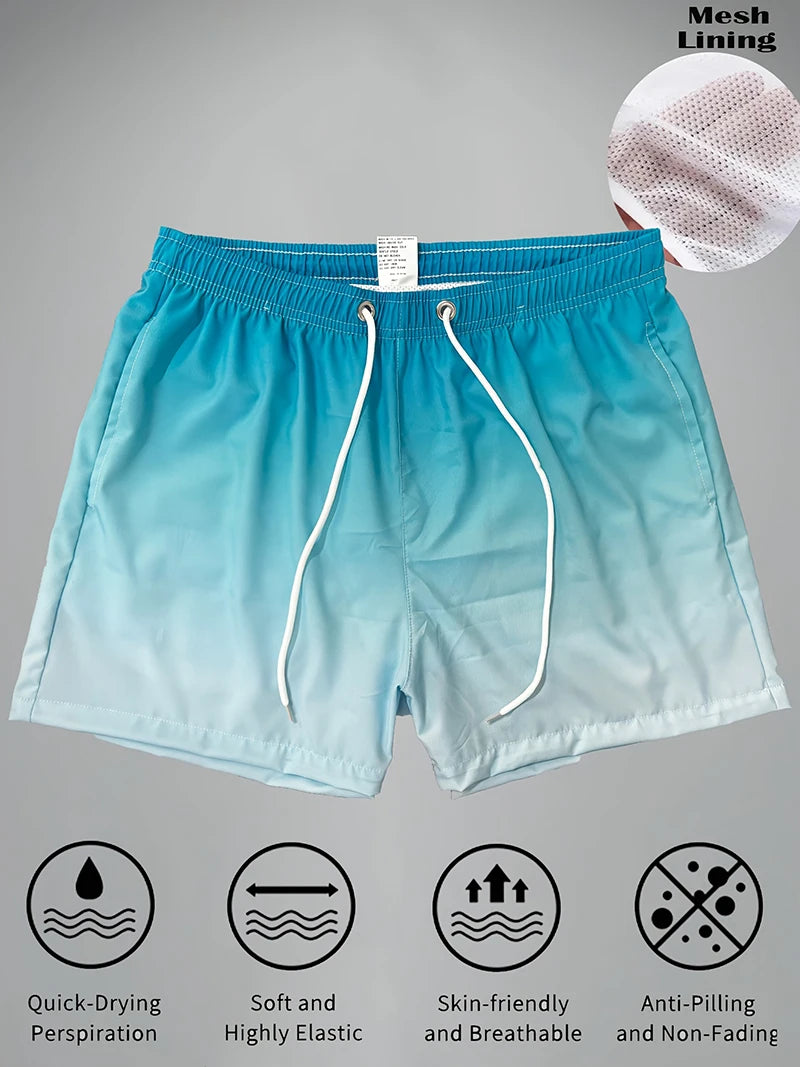 Men’s Quick-Dry Swim Trunks with Mesh Lining & Pockets