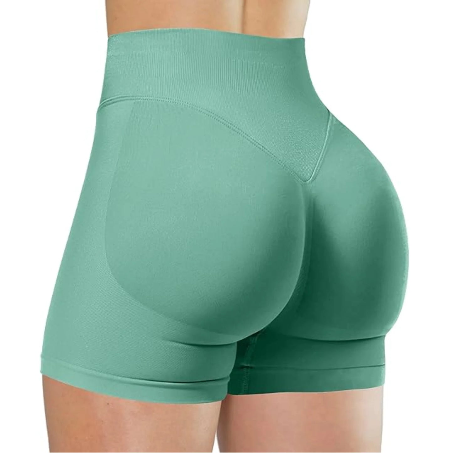 High-Waisted Yoga Shorts – Solid Color, Stretch Fit, Sexy & Sporty - OJABay