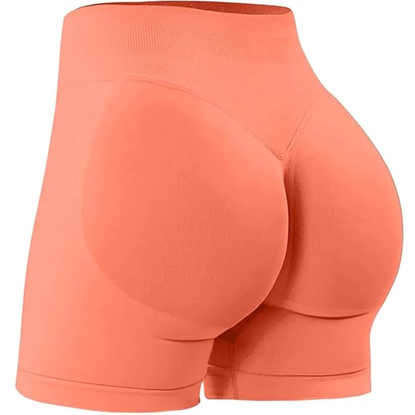 High-Waisted Yoga Shorts – Solid Color, Stretch Fit, Sexy & Sporty - OJABay