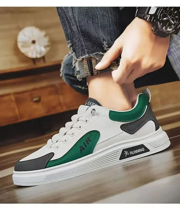 Men's Low-Top Leather Casual Shoes – Fashion Sports Sneakers for Spring & Autumn - OJABay
