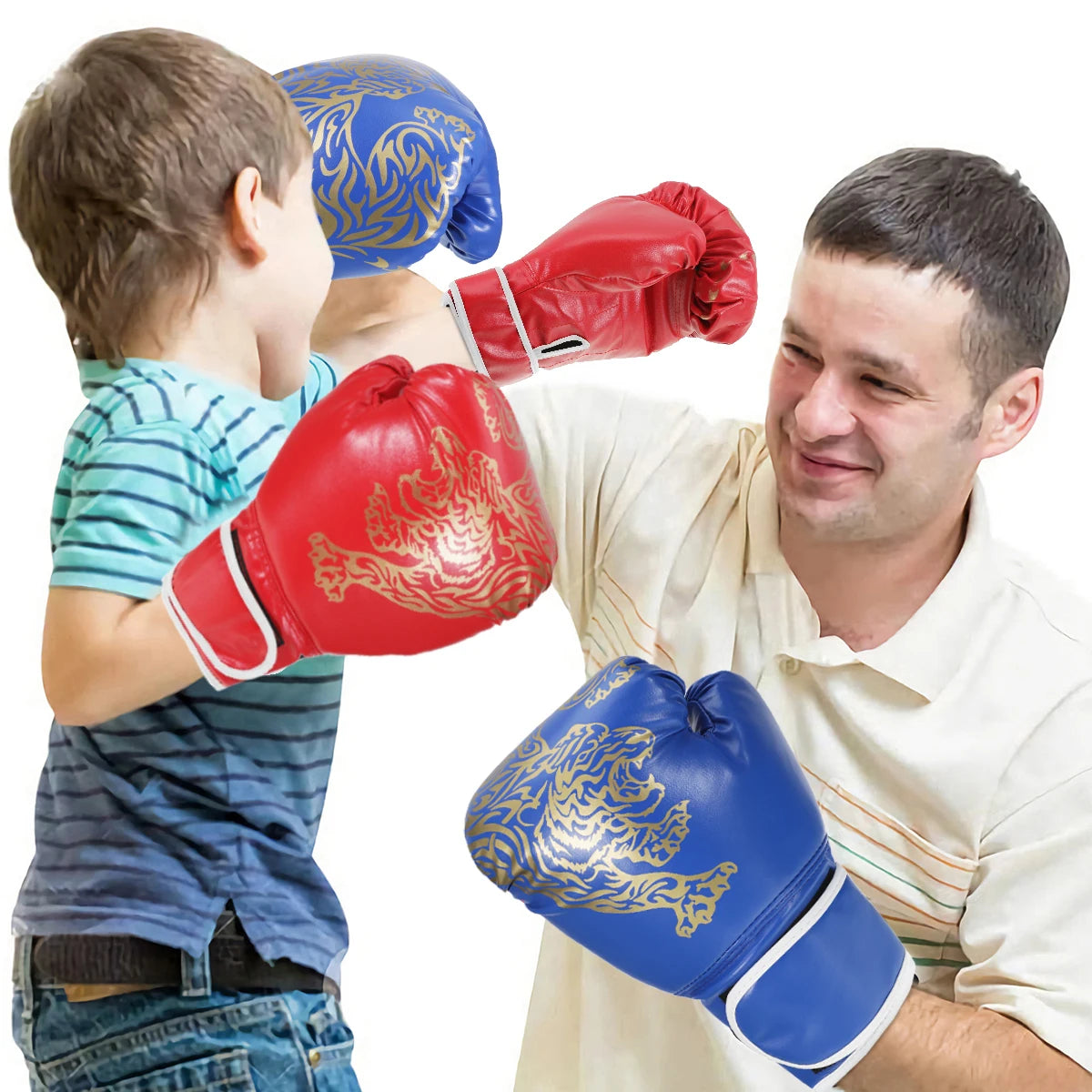 PU Leather Boxing Gloves – Adult & Kids Training Gloves for Kickboxing, Gym & Martial Arts