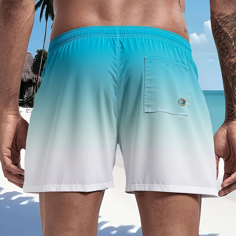 Men’s Quick-Dry Swim Trunks with Mesh Lining & Pockets