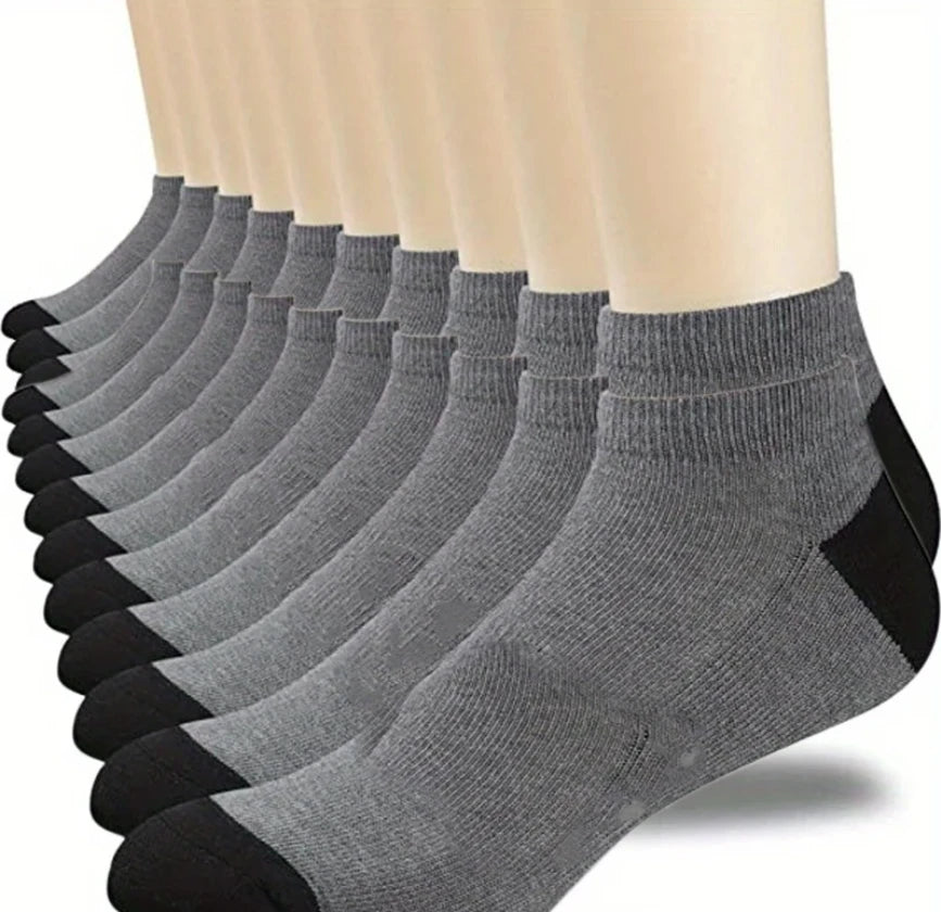 3/5/10 Pairs Men’s Breathable Bamboo Fiber Socks – Sweat-Absorbing, Deodorant Business & Sports Crew Stockings - OJABay